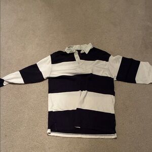 Arrow Men’s Varsity Black and White Striped Rugby Shirt